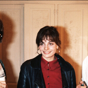 Nadine, Marie et Jean-Louis Trintignant en 1987. 