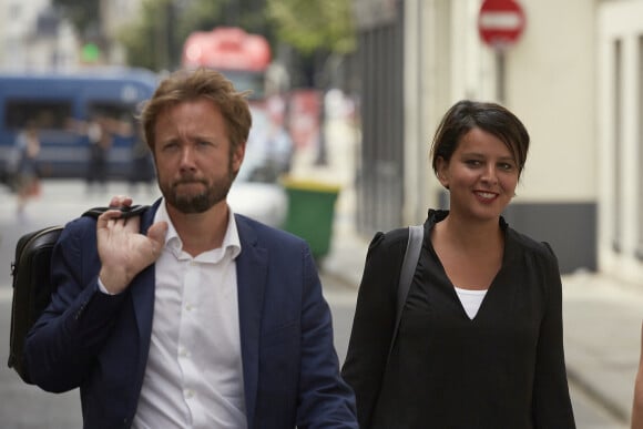 Najat Vallaud-Belkacem et son mari Boris Vallaud arrivant à un meeting du PS le 24 juin 2017 à Paris