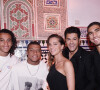 Exclusif - Kylian Mbappé, son frère Ethan (à droite), Mélissa Theuriau, son mari Jamel Debbouze et Achraf Hakimi à l'after-party de la soirée du grand gala du "Marrakech du Rire 2022" pour la 10ème édition à l'hôtel Selman de Marrakech, Maroc, le 18 juin 2022. © Rachid Bellak/Bestimage