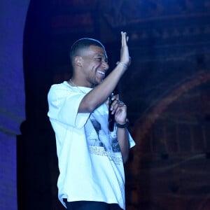 Exclusif - Kylian Mbappé lors de la soirée du grand gala du "Marrakech du Rire 2022" pour la 10ème édition au palais El Badiî à Marrakech, Maroc, le 18 juin 2022. © Rachid Bellak/Bestimage