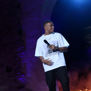 Exclusif - Kylian Mbappé lors de la soirée du grand gala du "Marrakech du Rire 2022" pour la 10ème édition au palais El Badiî à Marrakech, Maroc, le 18 juin 2022. © Rachid Bellak/Bestimage