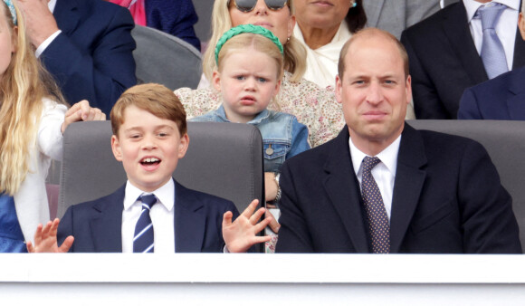 Le prince William, duc de Cambridge, Le prince George - Jubilé de platine à Buckingham Palace, Londres. Le 21 juin 2022.