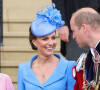 Sophie Rhys-Jones, le prince William et Kate Middleton lors du service annuel de l'Ordre de la jarretière à la chapelle Saint-Georges du château de Windsor, Royaume Uni, le 13 juin 2022.