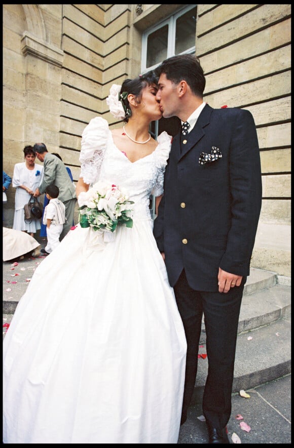 Archvies - Mariage de Zinedine Zidane et Véronique à bordeaux en 1994.