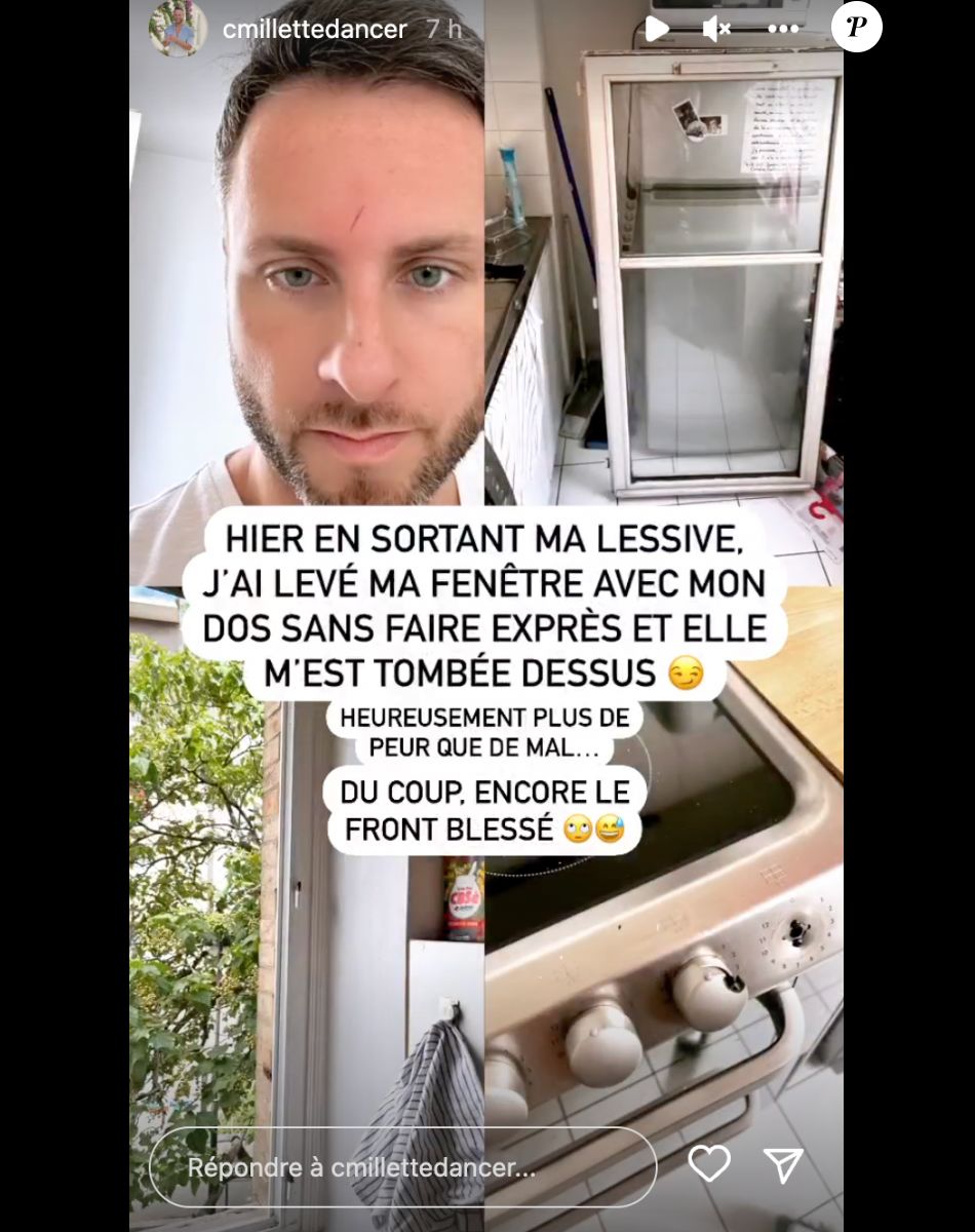 Christian Millette évoque son accident domestique sur Instagram. Le 25 juin 2022.