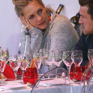 Benjamin Castaldi et son ex-femme Vanessa Broussouloux - Dîner lors du deuxième jour du Gucci Paris Masters 2014 à Villepinte, près de Paris, le 5 décembre 2014. 