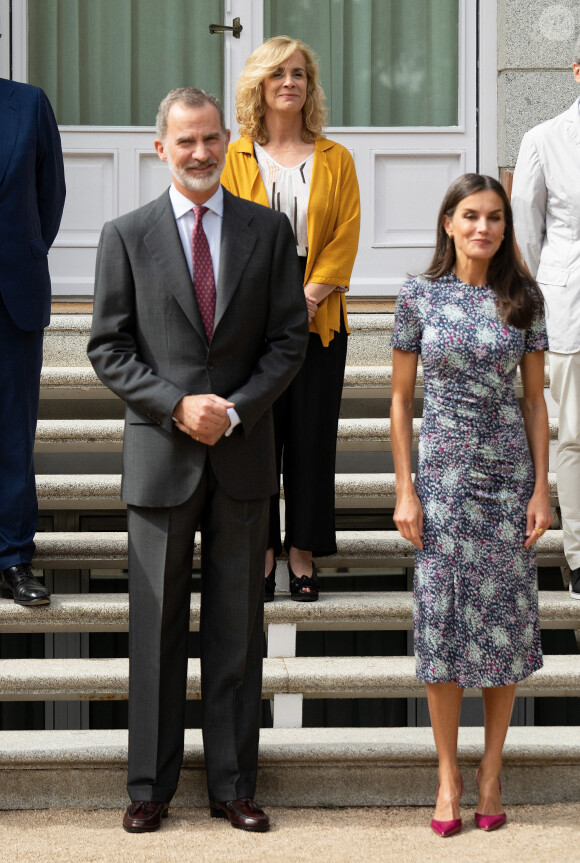 Le roi Felipe VI et la reine Letizia d'Espagne, lors de la réunion du conseil d'administration de la Fundación Comité Español de los Colegios del Mundo Unido qui s'est tenue au Palais de la Zarzuela, à Madrid, Espagne, le 15 juin 2022. 