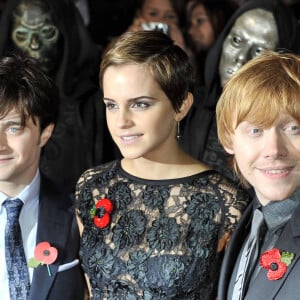 Daniel Radcliffe, Emma Watson et Rupert Grint - Première mondiale du film "Harry potter et les reliques de la mort" à Londres. Le 11 novembre 2010.