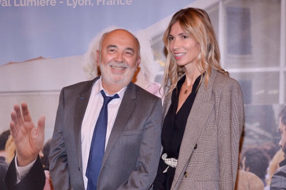 Gerard Jugnot et sa femme Patricia Campi lors de la cérémonie hommage à Bertrand Tavernier, à Lyon.