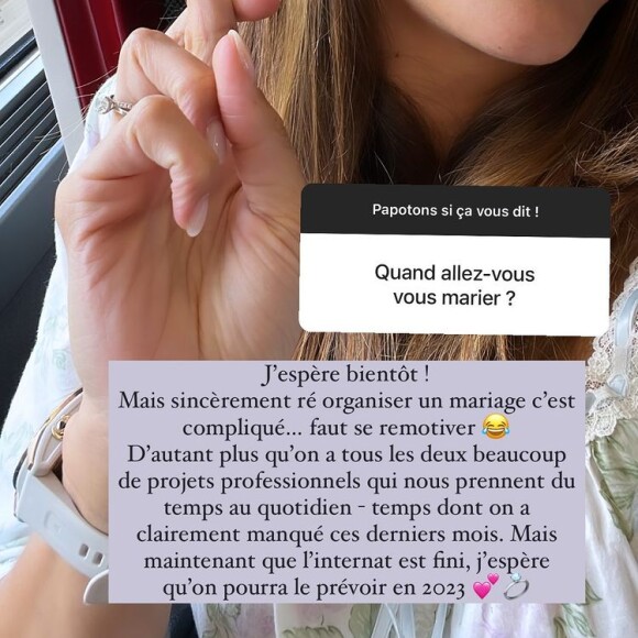 Marine Lorphelin évoque son mariage en story Instagram, le 29 juin 2022