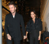 David Beckham et sa femme Victoria Beckham quittent la fête du 275ème anniversaire de Sotheby's à Londres, Royaume Uni, le 30 septembre 2019. 