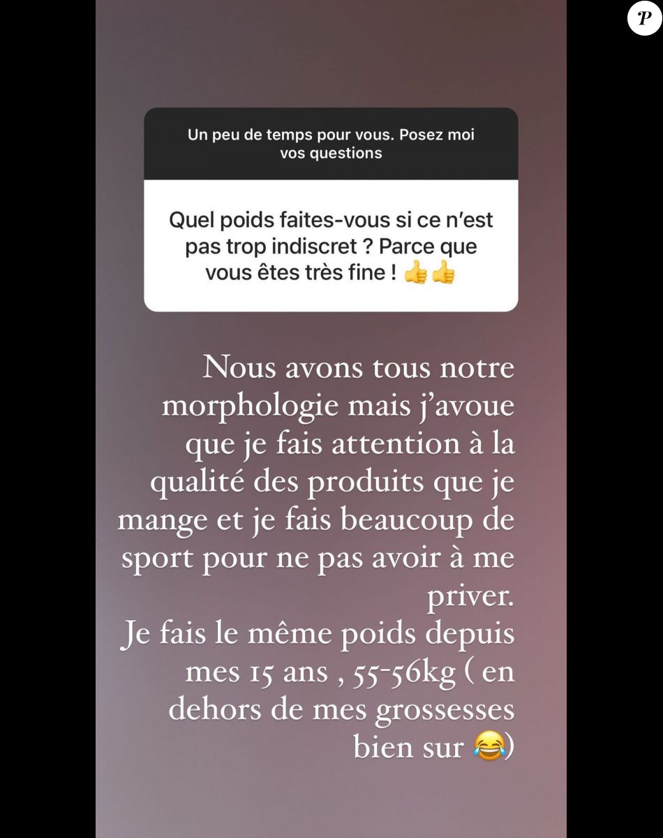 Sylvie Tellier a révélé son poids sur Instagram le 1er juillet 2022.