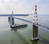 Vue aérienne du pont à haubans de Saint-Nazaire franchissant l'estuaire de la Loire. (photo d'illustration)