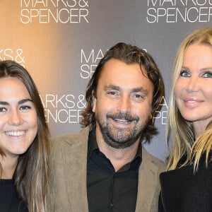 Henri Leconte, sa fille Sara-Luna, et sa femme Florentine - Soiree d'inauguration du centre commercial "Beaugrenelle" a Paris, le 22 octobre 2013.