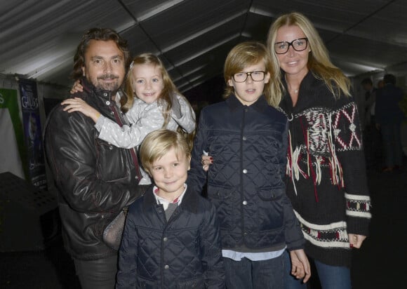 Henri Leconte avec sa femme Florentine et ses enfants Marylou, Jules et Ulysse - Premiere de "Silvia" au Cirque Alexis Gruss a Paris le 28 octobre 2013.