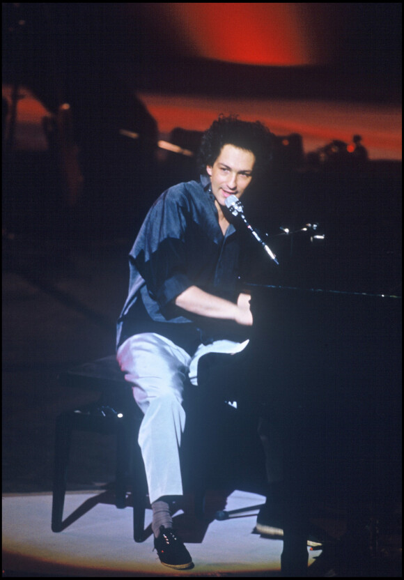 Michel Berger lors du concert au Zénith de Paris en 1986