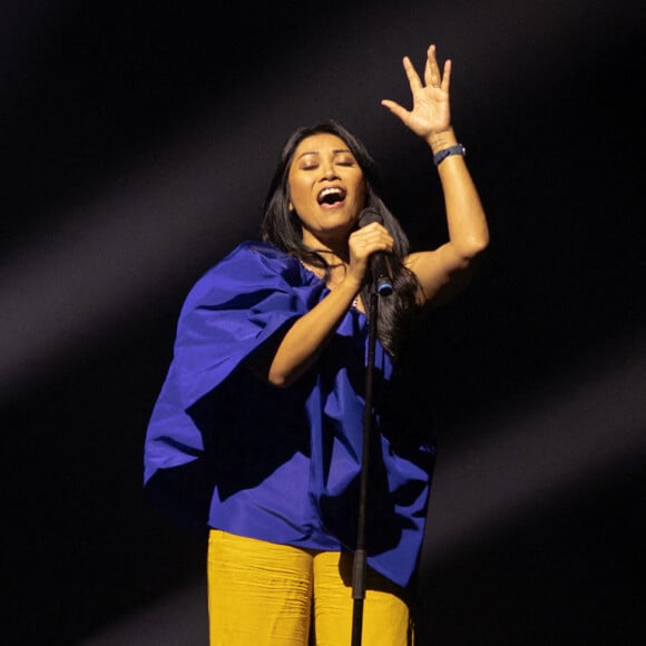 Anggun - Concert solidaire au profit des enfants de la guerre "Ensemble" à l'Olympia à Paris le 4 juillet 2022. © Anthony Mkrtchian via Bestimage 