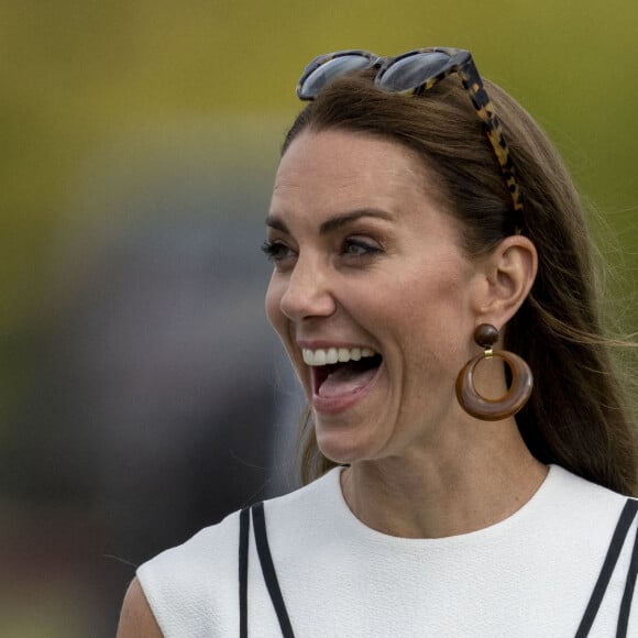 Kate Middleton - Match de polo caritatif Out-Sourcing Inc au Guards Polo Club, Smiths Lawn à Windsor, le 6 juillet 2022.