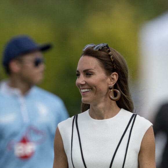 Le prince William et Kate Middleton - Match de polo caritatif Out-Sourcing Inc au Guards Polo Club, Smiths Lawn à Windsor, le 6 juillet 2022.