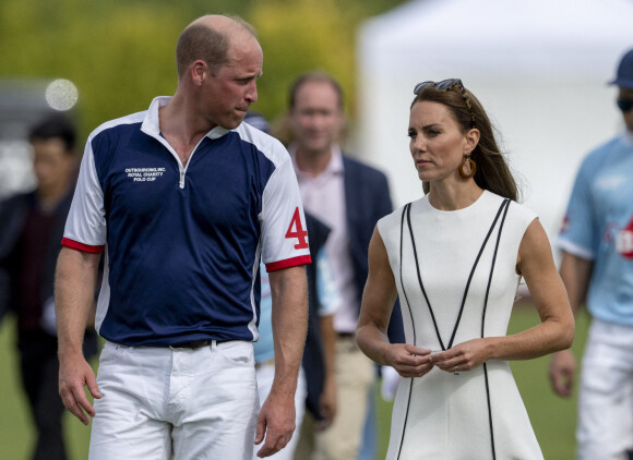 Le prince William et Kate Middleton - Match de polo caritatif Out-Sourcing Inc au Guards Polo Club, Smiths Lawn à Windsor, le 6 juillet 2022.