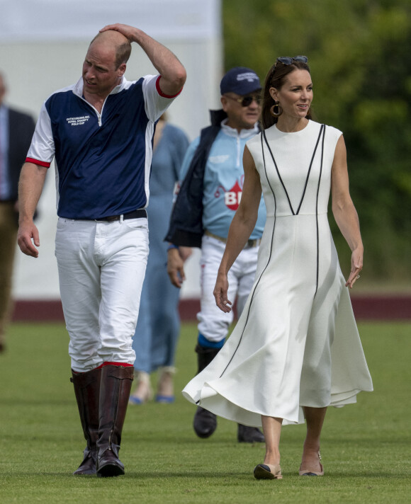 Le prince William et Kate Middleton - Match de polo caritatif Out-Sourcing Inc au Guards Polo Club, Smiths Lawn à Windsor, le 6 juillet 2022.