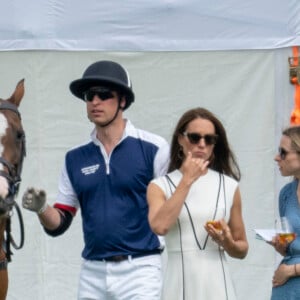 Le prince William et Kate Middleton - Match de polo caritatif Out-Sourcing Inc au Guards Polo Club, Smiths Lawn à Windsor, le 6 juillet 2022.