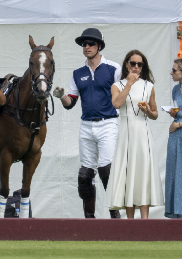 Le prince William et Kate Middleton - Match de polo caritatif Out-Sourcing Inc au Guards Polo Club, Smiths Lawn à Windsor, le 6 juillet 2022.