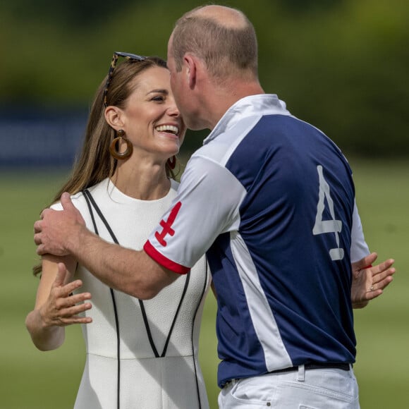 Le prince William et Kate Middleton - Match de polo caritatif Out-Sourcing Inc au Guards Polo Club, Smiths Lawn à Windsor, le 6 juillet 2022.