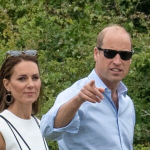 Le prince William et Kate Middleton - Match de polo caritatif Out-Sourcing Inc au Guards Polo Club, Smiths Lawn à Windsor, le 6 juillet 2022.