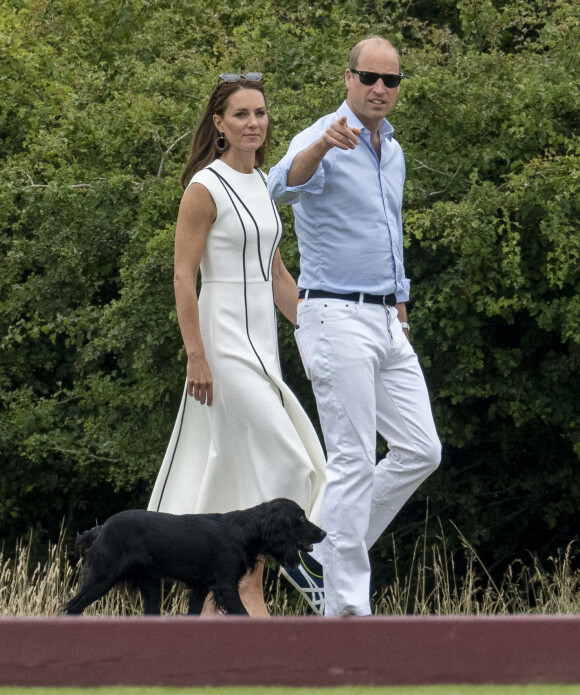 Le prince William et Kate Middleton - Match de polo caritatif Out-Sourcing Inc au Guards Polo Club, Smiths Lawn à Windsor, le 6 juillet 2022.