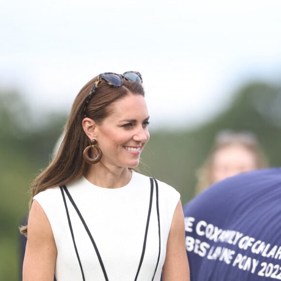 Kate Middleton - Match de polo caritatif Out-Sourcing Inc au Guards Polo Club, Smiths Lawn à Windsor, le 6 juillet 2022.