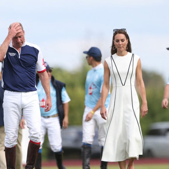 Le prince William et Kate Middleton - Match de polo caritatif Out-Sourcing Inc au Guards Polo Club, Smiths Lawn à Windsor, le 6 juillet 2022.