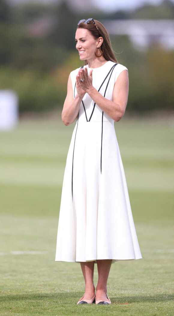 Kate Middleton - Match de polo caritatif Out-Sourcing Inc au Guards Polo Club, Smiths Lawn à Windsor, le 6 juillet 2022.