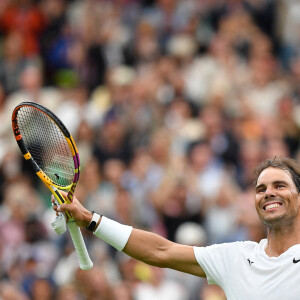 L'Espagnol Rafael Nadal vainqueur face au Lituanien Ricardas Berankis (6-4, 6-4, 4-6, 6-3) lors du tournoi de Wimbledon, le 30 juin 2022. © Antoine Couvercelle / Panoramic / Bestimage