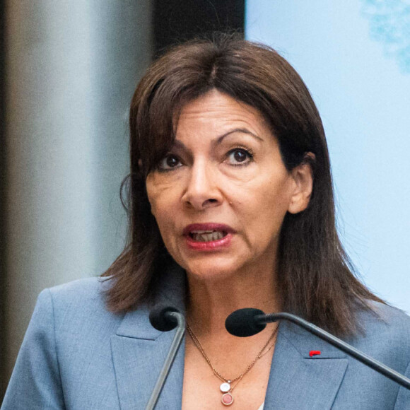 Anne Hidalgo lors de la présentation du projet de réaménagement des berge de Notre Dame de Paris, France, le 27 juin 2022. © Baptiste Autissier/Panoramic/Bestimage