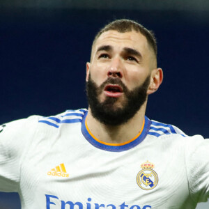 Karim Benzema lors d'un match de football du Real Madrid à l'occasion de l'UEFA Champions League. © Oscar J. Barroso-AFP7 / Zuma Press / Bestimage