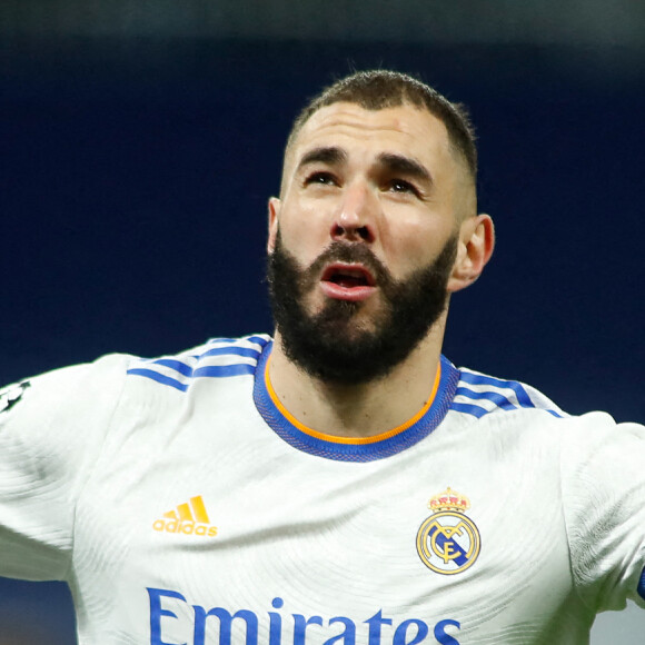 Karim Benzema lors d'un match de football du Real Madrid à l'occasion de l'UEFA Champions League. © Oscar J. Barroso-AFP7 / Zuma Press / Bestimage