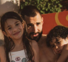 Karim Benzema et ses deux enfants, Mélia et Ibrahim. Janvier 2021.