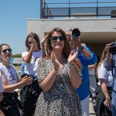 Marlène Schiappa, secrétaire d'Etat, chargée de l'Économie sociale et solidaire et de la Vie associative, Nami Isackson, Léna Simonne 1000 euros pour "Réseau entourage", Joséphine Draï et Charlotte Gabris - Deuxième édition du challenge caritatif "Talon Pointe Saison 2 / Can-Am" sur le circuit Paul Ricard au Castellet, France, le 9 juillet 2022. © Patrick Carpentier/Bestimage 