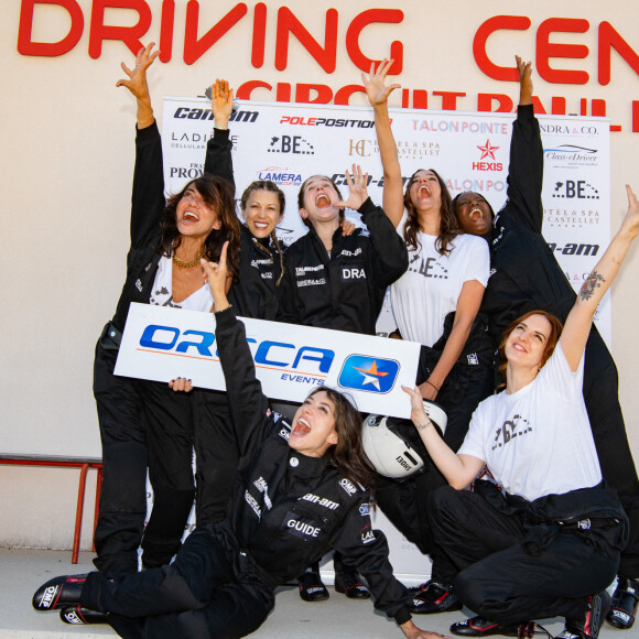 Sandra Sisley, Tristane Banon, Joséphine Draï, Charlotte Gabris, Nami Isackson, Vanessa Guide et Melococo (Mélody Coco) - Deuxième édition du challenge caritatif "Talon Pointe Saison 2 / Can-Am" sur le circuit Paul Ricard au Castellet, France, le 8 juillet 2022.  © Patrick Carpentier/Bestimage 