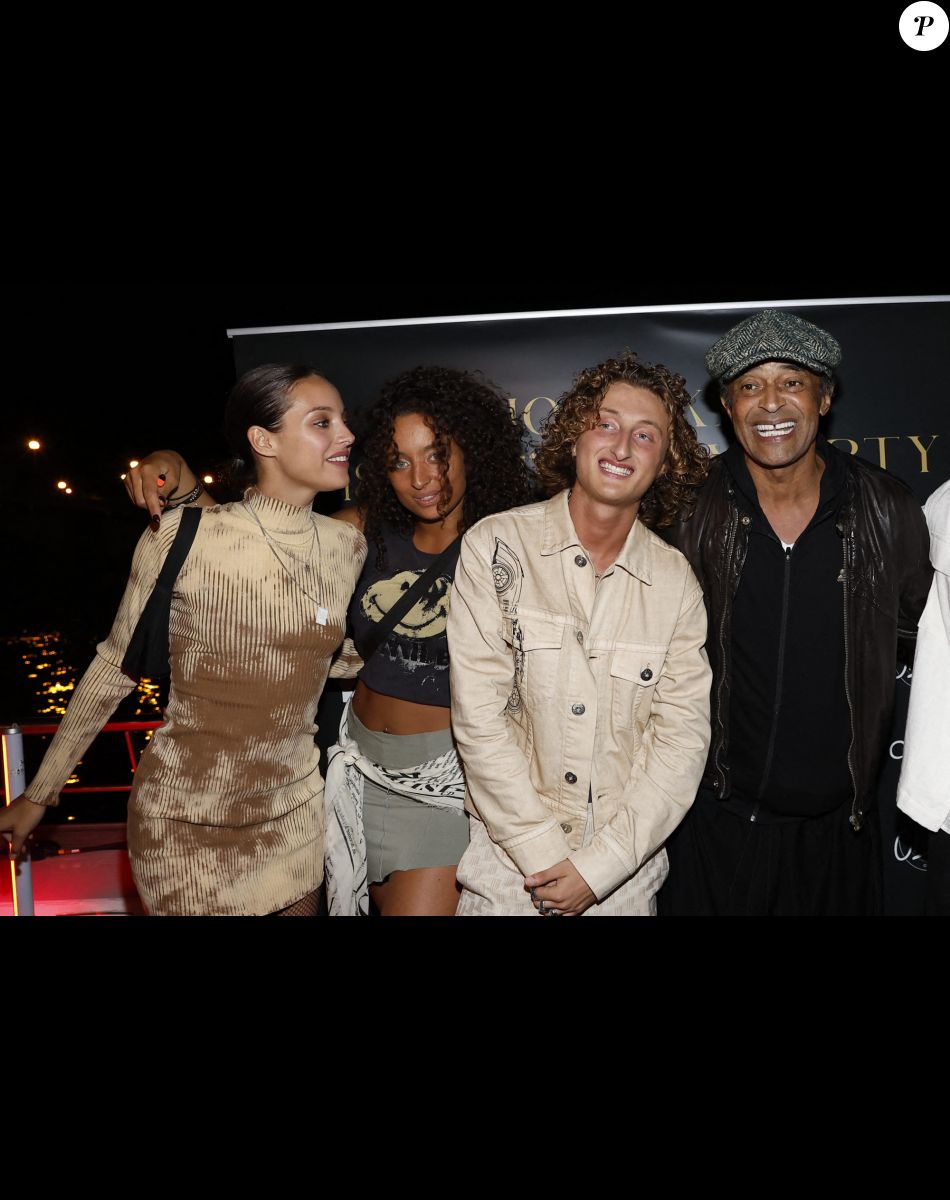 Jenaye, Eleejah, Joalukas Noah, son père Yannick Noah lors de la soirée d'anniversaire de Joalukas Noah, fils de Yannick Noah et Isabelle Camus, pour ses 18 ans à Paris. © Cyril Moreau / Bestimage