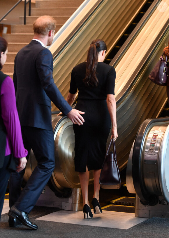 Le prince Harry, duc de Sussex et Meghan Markle, duchesse de Sussex, lors de la célébration du "Nelson Mandela International Day" au siège de l'ONU à New York. Le Prix Nelson Mandela des Nations Unies 2020 a été décerné à Mme Marianna V. Vardinoyannis de Grèce et au Dr Morissanda Kouyate de Guinée. New York, le 18 juillet 2022.