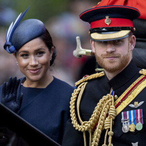 Le prince Harry, duc de Sussex, et Meghan Markle, duchesse de Sussex - La parade Trooping the Colour, célébrant le 93ème anniversaire de la reine Elisabeth II, au palais de Buckingham, Londres