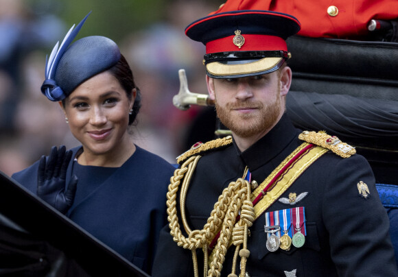Le prince Harry, duc de Sussex, et Meghan Markle, duchesse de Sussex - La parade Trooping the Colour, célébrant le 93ème anniversaire de la reine Elisabeth II, au palais de Buckingham, Londres