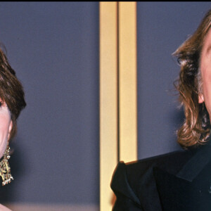 Nathalie Baye et Gérard Depardieu lors des César en 1994