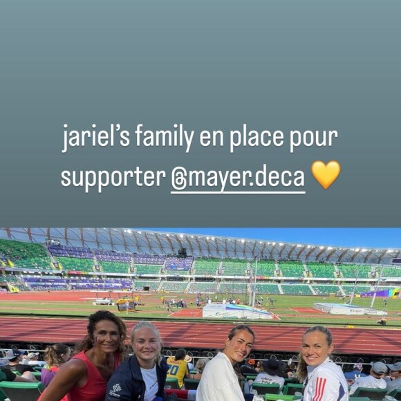 Delphine Jariel, compagne de Kevin Mayer, lors des championnats du monde d'athlétisme