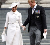 Le prince Harry et Meghan Markle - Les membres de la famille royale et les invités lors de la messe du jubilé, célébrée à la cathédrale Saint-Paul de Londres le 3 juin 2022. 