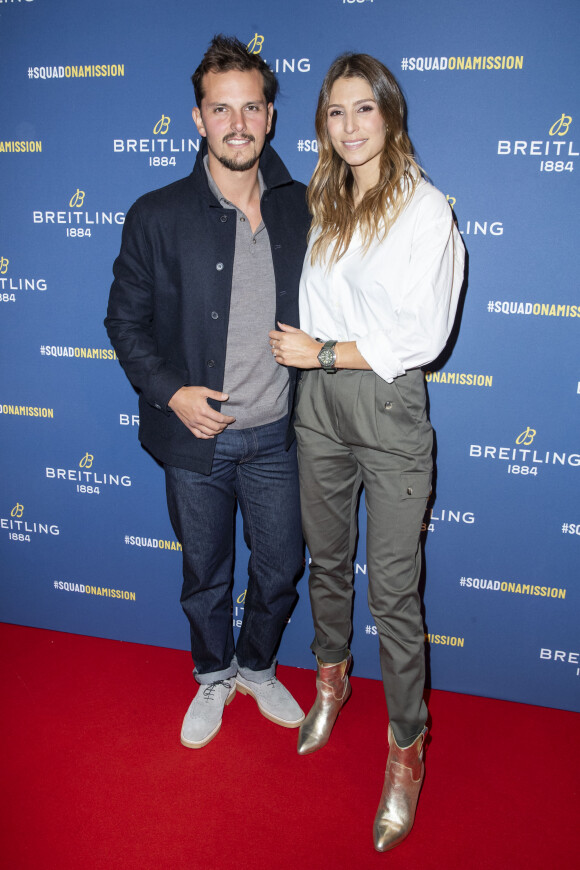 Laury Thilleman (Miss France 2011) et son fiancé Juan Arbelaez lors de la soirée de réouverture de la boutique "Breitling", située rue de la Paix. Paris, le 3 octobre 2019. © Olivier Borde/Bestimage 