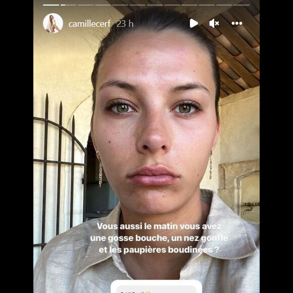 Camille Cerf se dévoil épuisée sur Instagram, le 1er août 2022