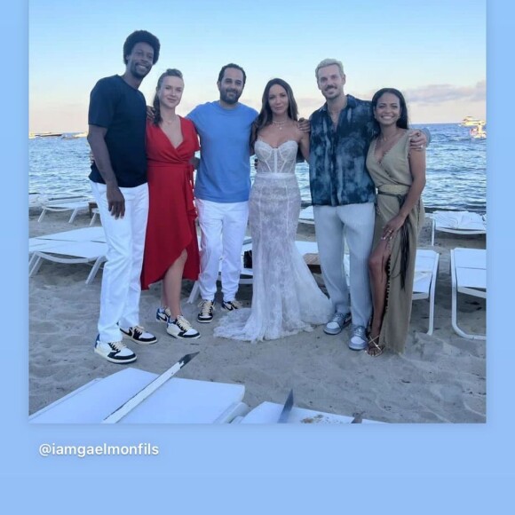 Gaël Monfils et Matt Pokora assistent au mariage d'un ami commun.